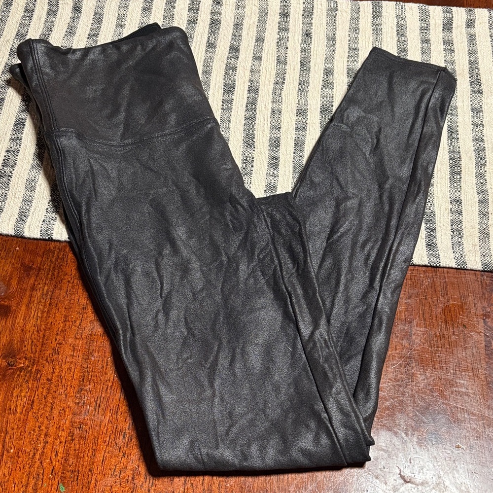 SPANX Black Faux Leather Jeggings - Sleek Stretch Fit